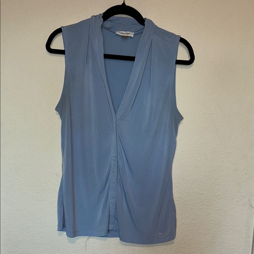 Calvin Klein Light Blue Sleeveless Blouse